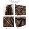 Women's Coffee Plaid A-line High-Waisted Retro Wrap Skirt