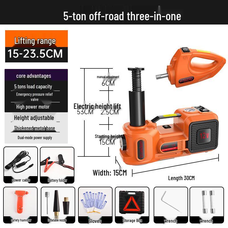 

5-тонный электрический гидравлический домкрат и пневмогайковерт, 12 В инструмент для замены внедорожных шин