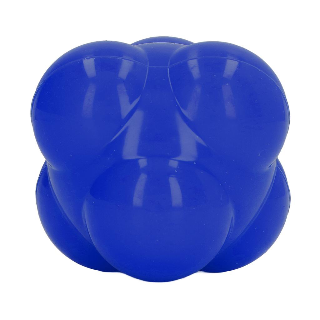 Reaction Ball Rubber Bright Color Hex Reaction Trainer Ball for Improving Hand Eye Coordination Agility Blue