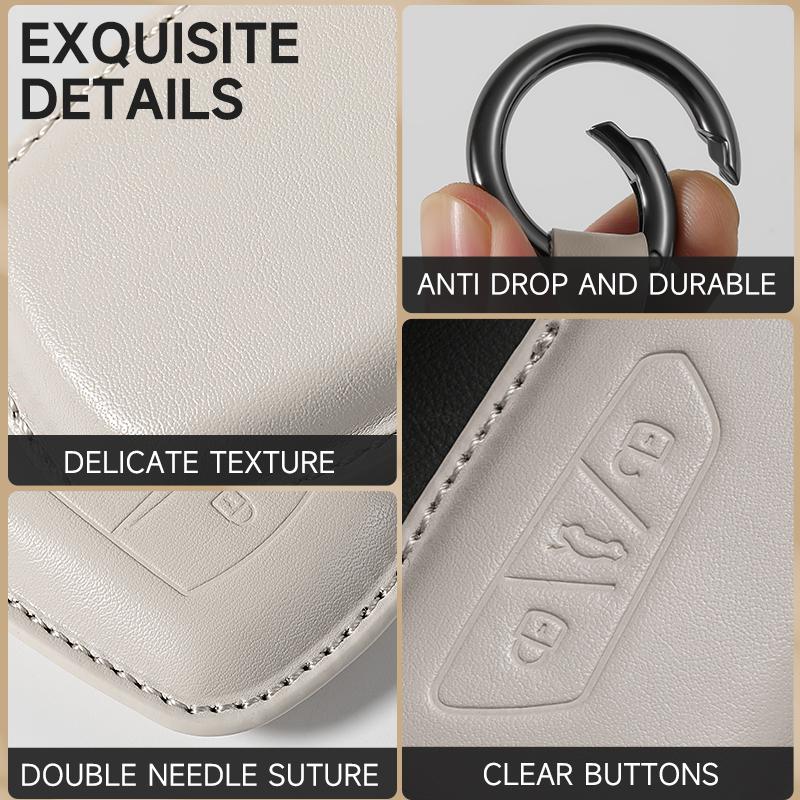 Schlüsseletui aus echtem Leder für Nissan Qashqai 2022 J12, Ariya, Altima, Teana, Juke, X-Trail (Schutzset)