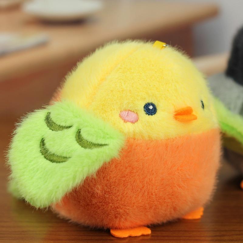 1pc Cute Lifelike Bird Plush Toy Soft Parrot Penguin Stuffed Plushies Keychain Simulation Animals Pendant Gift for Birthday