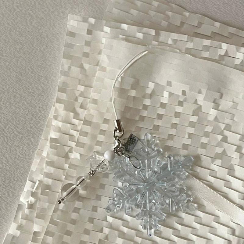 Christmas Keychain Detachable Snowman Snowflake Phone Lanyard for Fashion Lovers