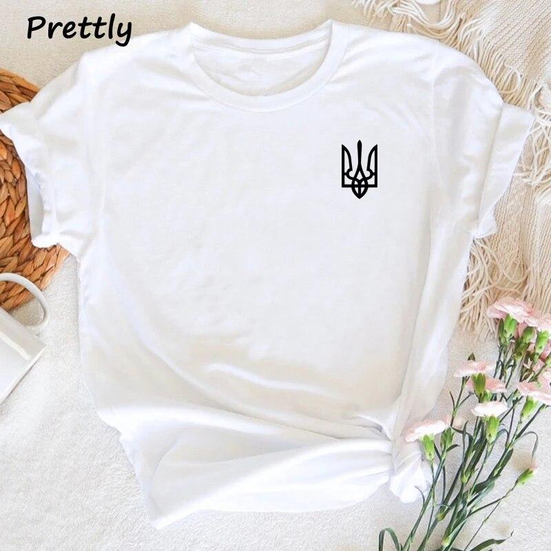Ukraine T Shirt Woman Clothing Harajuku Pullover O Neck Ukrainian Short Sleeve T-shirt Unisex Female Clothing Top Female Clothes Unisex