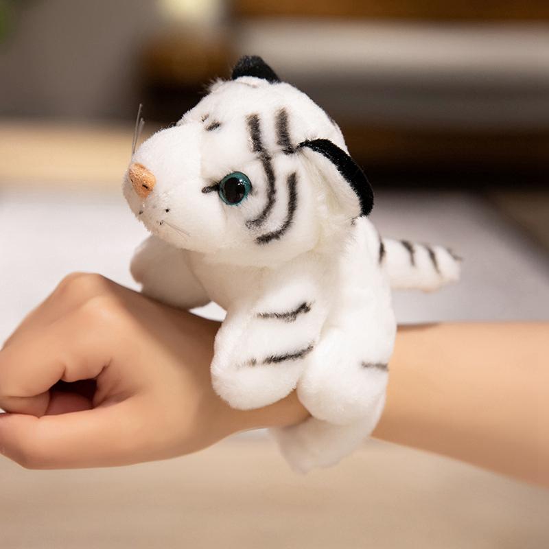 Stofftier Panda Giraffe Leopard Tiger Elefant Klatscharmband für Kinder Handring Armband Weiches Plüsch-Handgelenk Kreatives Spielzeug Geschenk