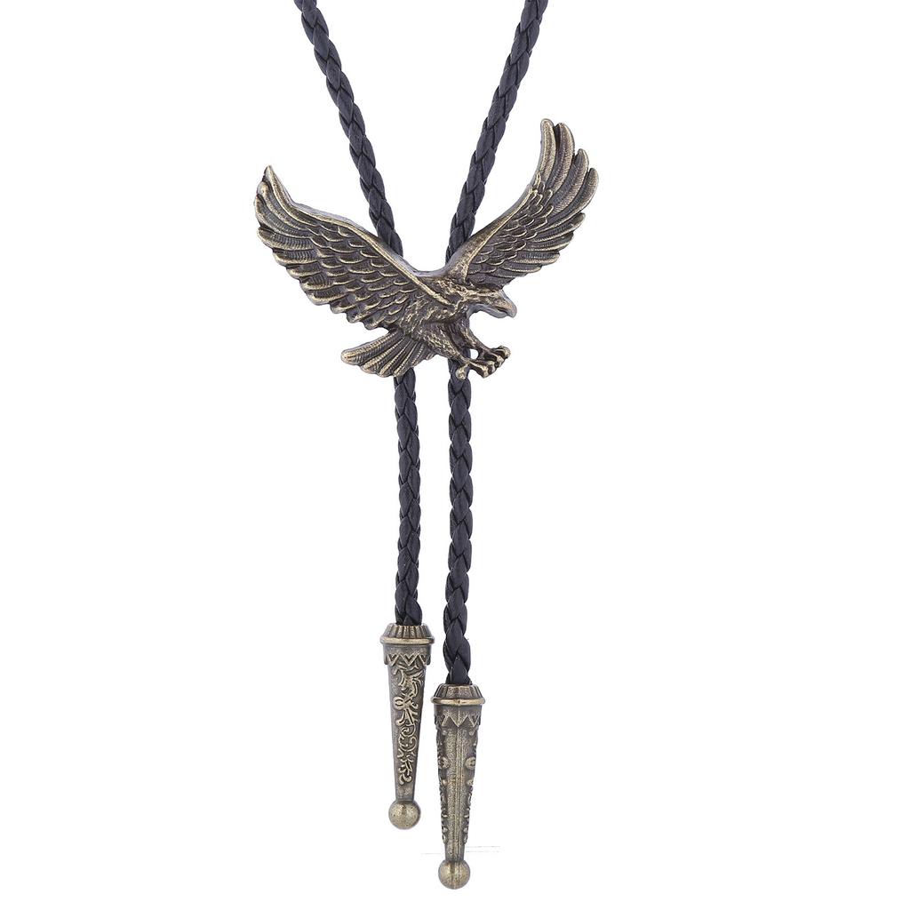 Relief Eagle Buckle Decors Bolo Tie for Men Women Bridegroom Wedding Necklace Western Cowboy Necktie Bolo Tie for Shirt