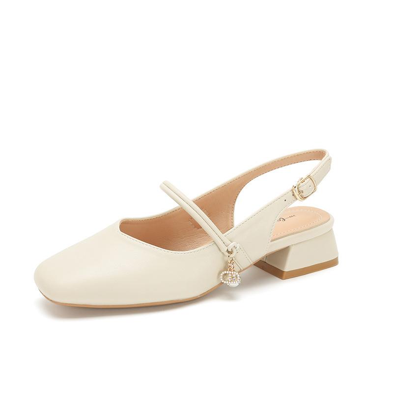 

Leather flat for Huizhou women s shoes heels bag head cool slippers women wear summer new versatile sandals 40 абрикосовий
