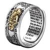 Men's Jewelry Feng Shui Pixiu Mani Mantra Protection Wealth Ring