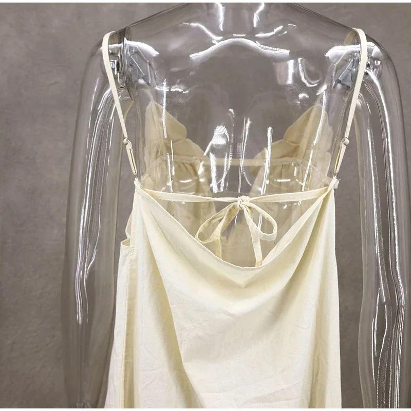 Женское длинное платье с цветочным принтом и глубоким V-образным вырезом — фото 11