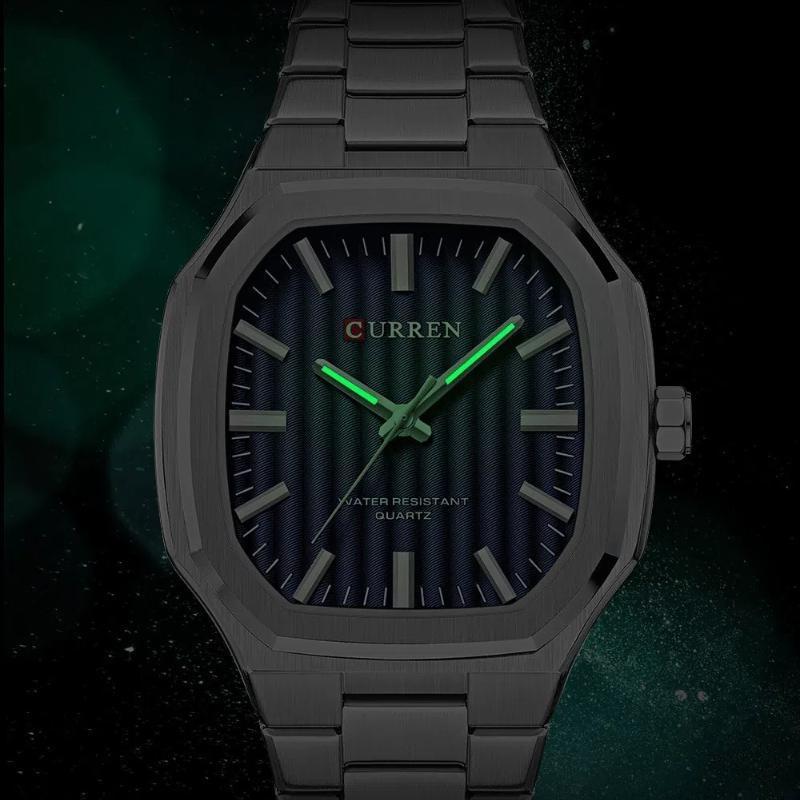 CURREN Men Quartz Watch Fashion Business Simple Leisure Silvery Stainless Steel Strap Wristwatch