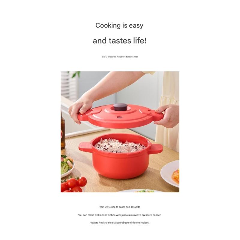 Heatproof Handle Microwave Rice Cooker Multi Purpose Steamer For Healthy Meals Leak Proof Dishwasher Safe Kitchenware