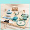 Wooden Blue Clock Busy Board For Preschool Education And Brain Development