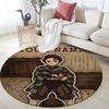Custom Name,Tanjiro Kamado pattern round rug,Carpet Rug for Living Room Bedroom Playroom ,Non-slip Floor Mat,Holiday Gifts and Birthday Gifts.