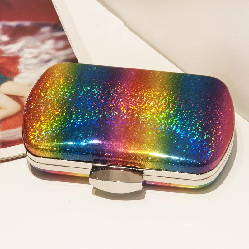 Regenbogen-Tasche für Damen Luxus Sommer Abend-Handtasche Designer Umhänge-Clutch Crossbody-Taschen 2024 Trend Einzigartige Hochwertige Geldbörse