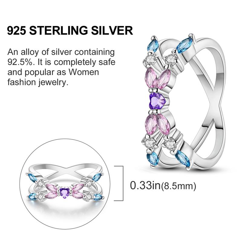 New 925 Silver Rings Zircon Sparkling CZ Rings Rings For Women Original Wedding Fine Jewelry Accessories Gifts