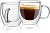 SCJHMY Insulated for Hot or Cold Tumblers with Set of 2 Double-Walled Glasses, Double-Layered, Heat-Resistant Cups, Drinks, Handles, (150ml Mug)