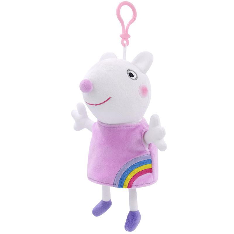 Originele Peppa Pig Pluche Speelgoed voor Kinderen Kleine Bedel Poppetje Sleutelhanger Tas Bedel Verjaardagscadeau voor Kinderen