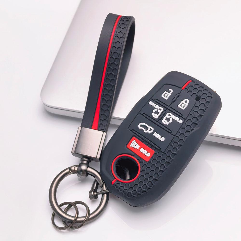 Premium Honeycomb Silikon Smart Nyckelring Nyckelknippa Passar Toyota Sienna Highlander Venza Grand Highlander Reptåligt Skydd Stötsäkert