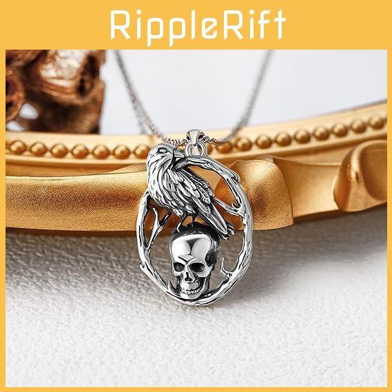 Necklaces Skull Gothic With Vintage Finish And Crow Shape Design For Halloween