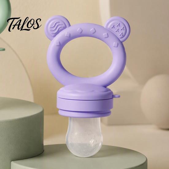 Soft Silicone Fruit Pacifier Baby Feeder/Mold, Food Training Teething Relief Pacifier, Easy Feeder to Hold Safe Chewer for Infants Travel Self Feeding