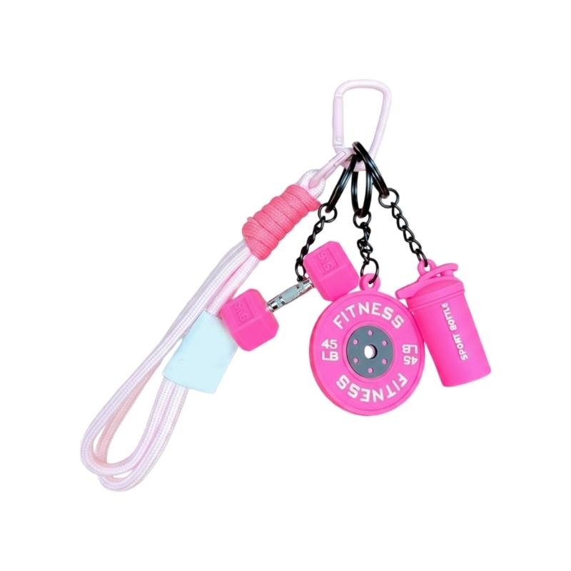 Съемный брелок для штанги, силиконовая подвеска-гантель для любителей спортзала, фитнес-аксессуар, украшения для стакана для воды