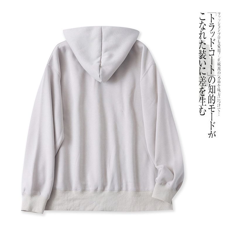 Japanese Order Hooded Fleece Lined Sweater Winter New Men's and Women's Same Style Long Sleeves Letters Plus Size Casual Pullover 30387