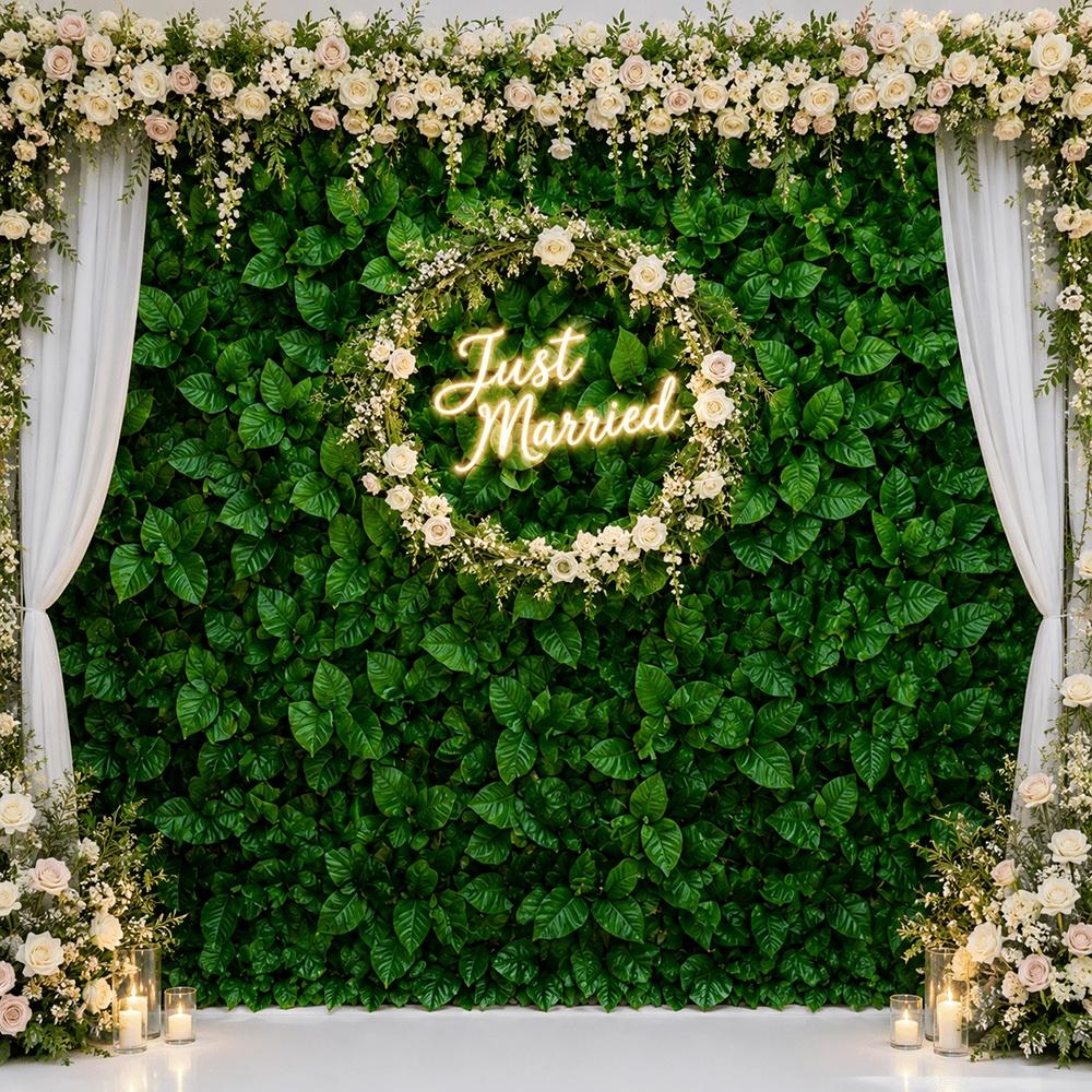 Outdoor Artificial Ivy Green Plant Fence Screen, UV-Resistant, Fade-Proof, Maintenance-Free High-End Plastic Material Artificial Green Plant Wall.