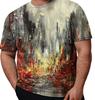 New Summer Short Sleeve Men's D Letter Halloween Theme Digital Printing T-Shirt Men
