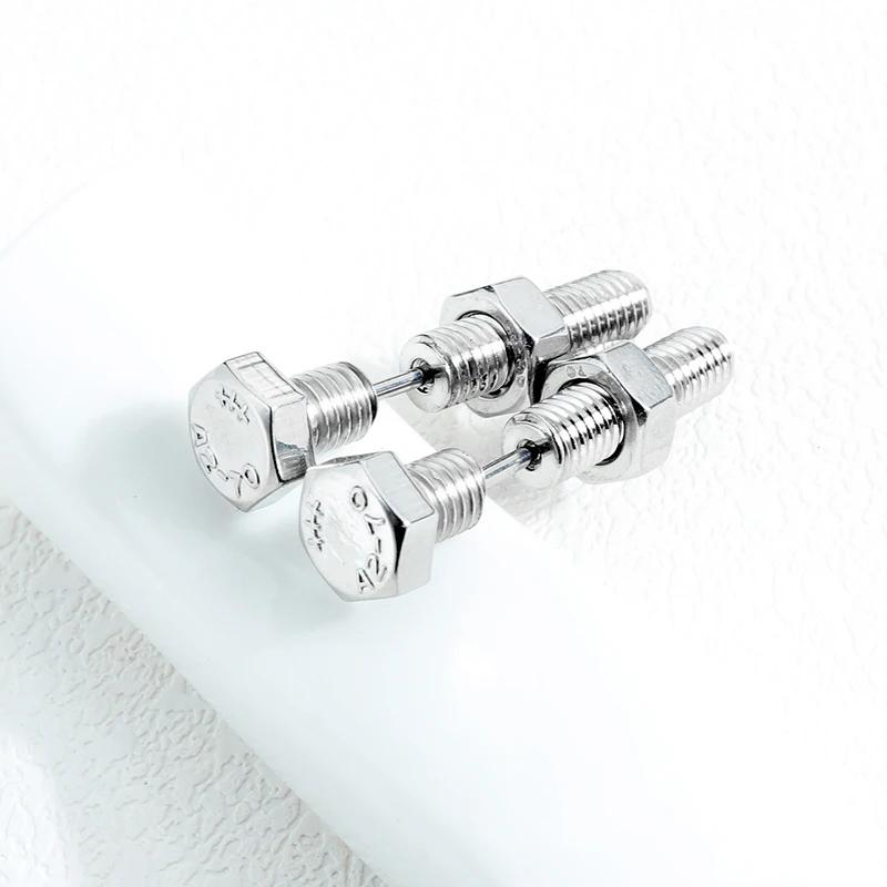 2pz Nuovi Unisex Gotici Punk Rock Acciaio Inossidabile Vite Chiodo Piercing Borchie Orecchini Novità Gioielli Piercing Gioielli Piercing Rock