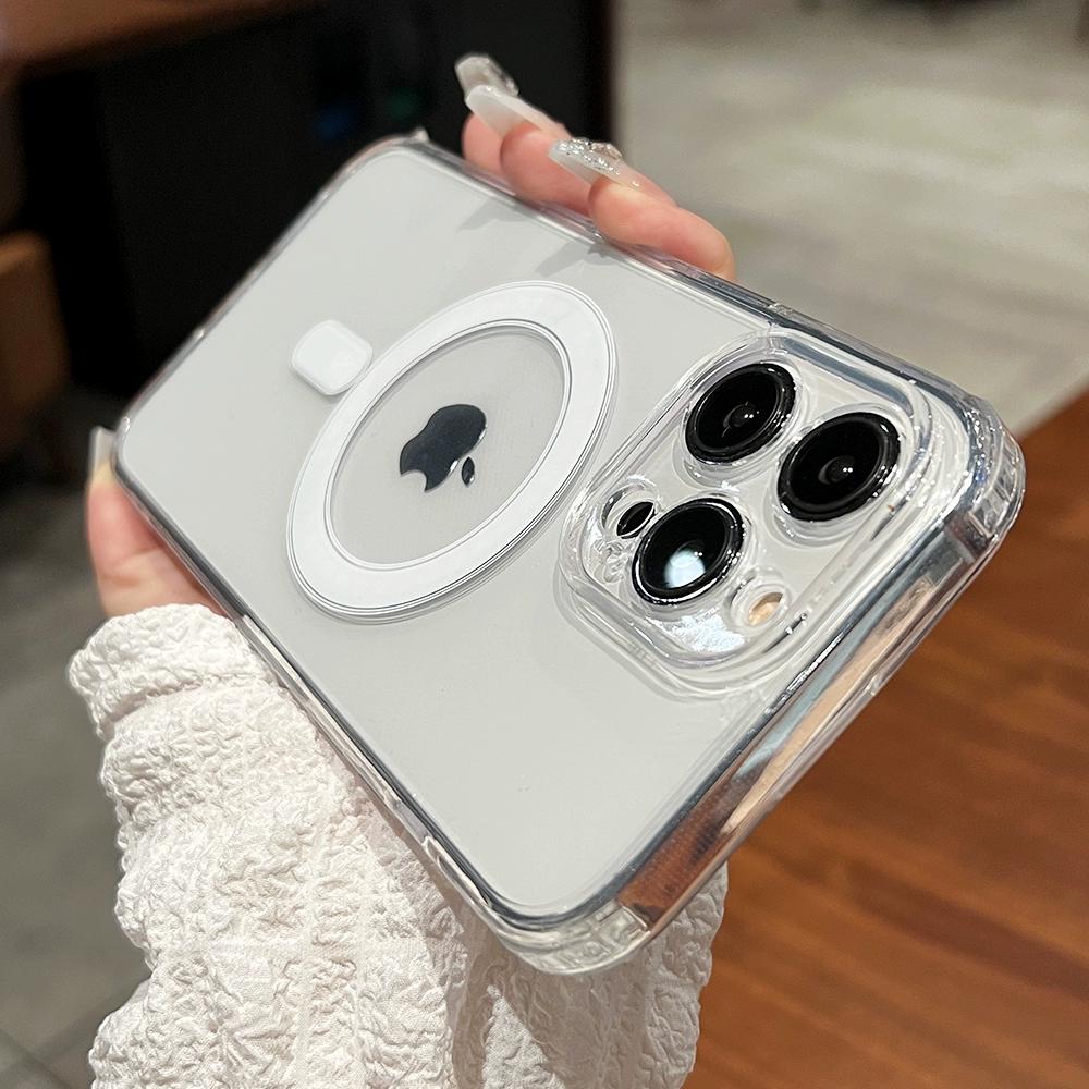 Original For Magsafe Wireless Charge Magnetic Case for iPhone 16 15 14 Plus   11 Pro X XR XS Max Clear Acrylic Hard Cover