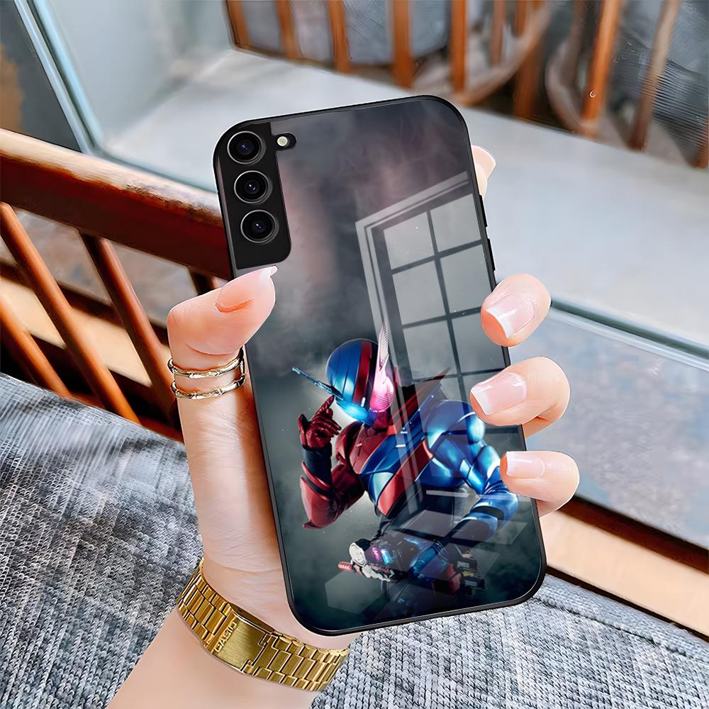 M-Masked Kamen Rider Phone Case For Samsung A25 A13 A33 5G A54 A36 A35 A56 A52 A14 Shockproof Glass Cover