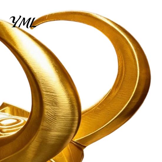Pet Costume Accessories Cat Horn Crown Helmet, Golden Headpiece, with Ear Holes, Halloween Headgear Funny Cosplay Helmet for Theme Parties Photo Props