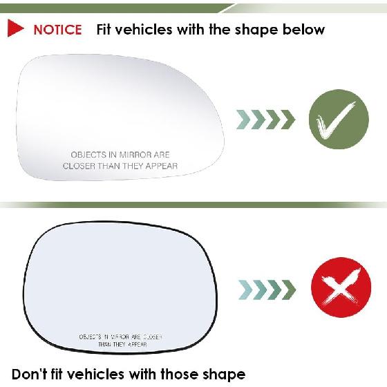 Passenger Side Replacement Mirror Glass - compatible with Dodge vehicles - Dakota 1997-2004, Durango 1998-2003 - non-heated, without backing plate