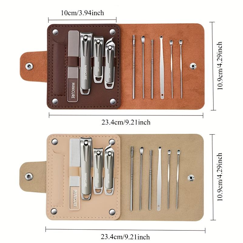 Xiaomi 10pcs Professional Nail Care Set with Anti-Splash Features Nail Clipper File And Ear Spoon Tools Comes in a Foldable Leather