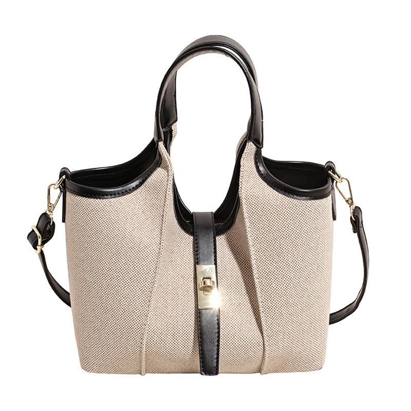 

Women s Retro Versatile Bucket Handbag: High-End Commuter Tote for Shoulder or Crossbody Wear. 30*12*20cm чёрный