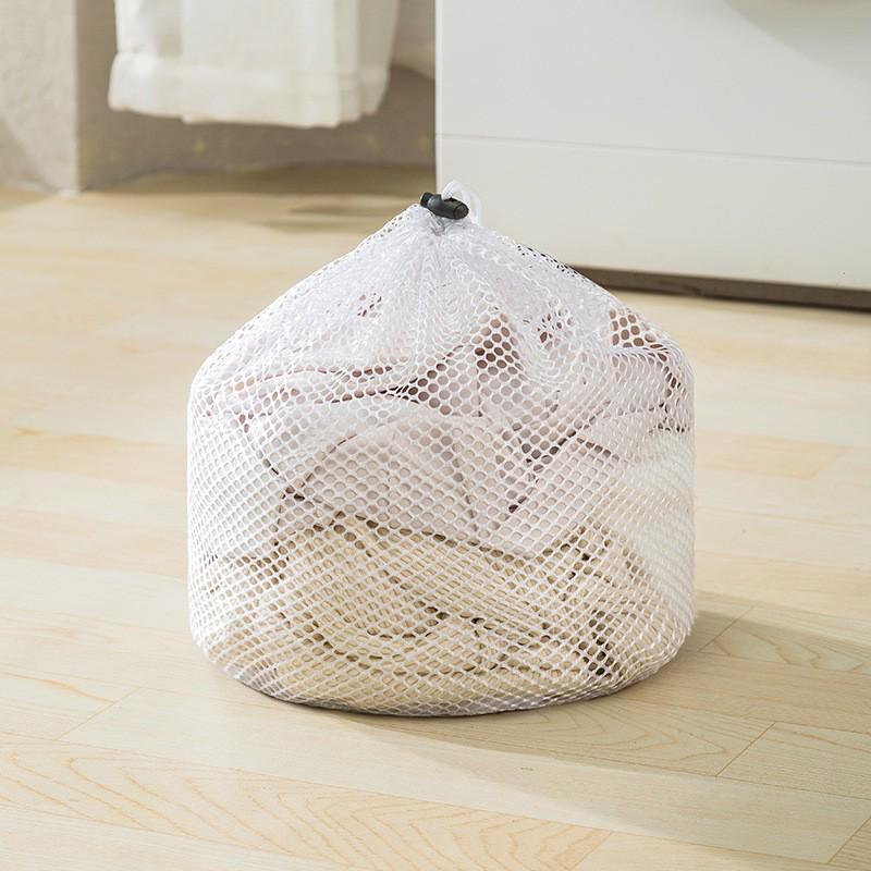 Thickened Drawstring Laundry Bag with Coarse and Fine Net for Large Towels