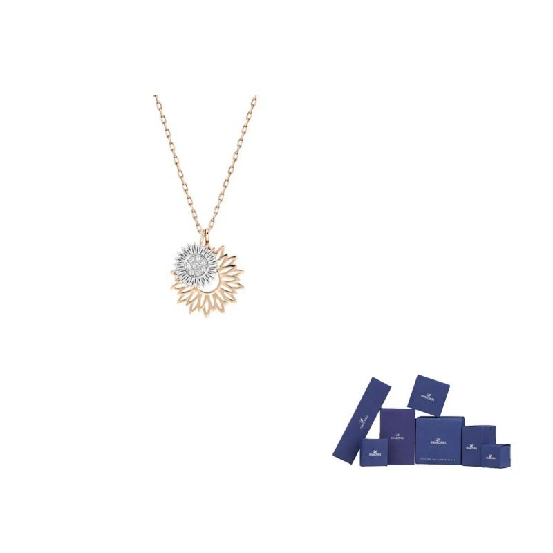 Swarovski Fashion Duo Sonnenblumen Anhänger Halskette Damen Halskette 5213245 Box (Random Color) white