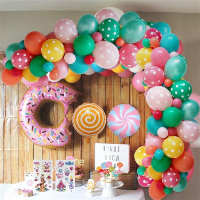 Candy Donut Ice Cream Foil Balloon Sets Arch Kit Set Birthday Party Colorful Home Decoration