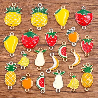 10pcs DIY Fruit Series Banana Pear Strawberry Watermelon Connector Jewelry Accessories