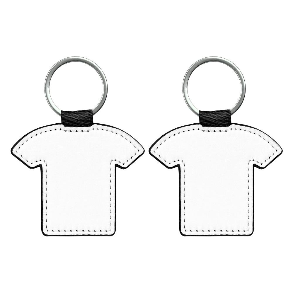 PU Leather Dye Sublimation Blanks Keychain Creative Double Sides Blank ID Tags Keyring Unisex