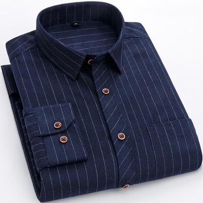 Men's Classic Plaid and Striped Casual Long-sleeved Shirts