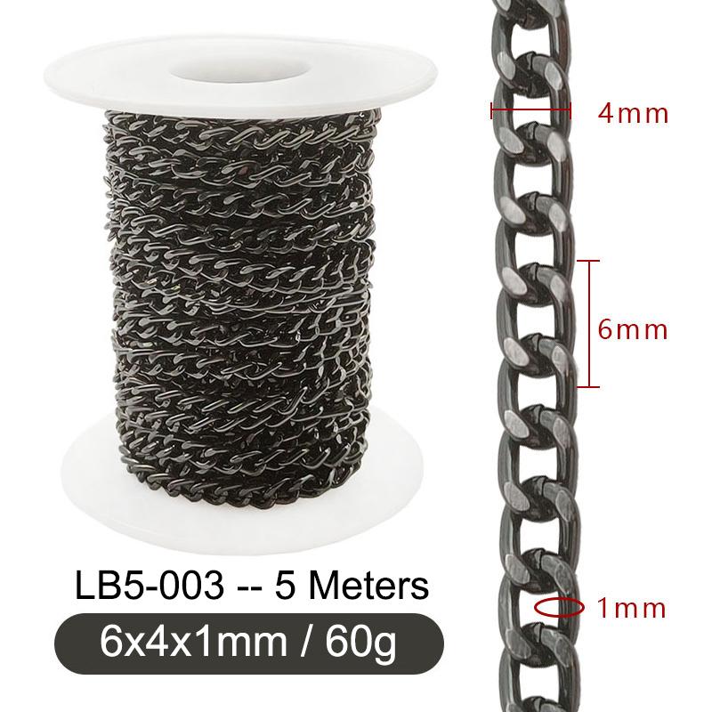 5M Metal Aluminum O-Shaped Chains Twist Chain for DIY Necklace Bracelet Jewelry Making Clothing Bag Component Accessory Supplies