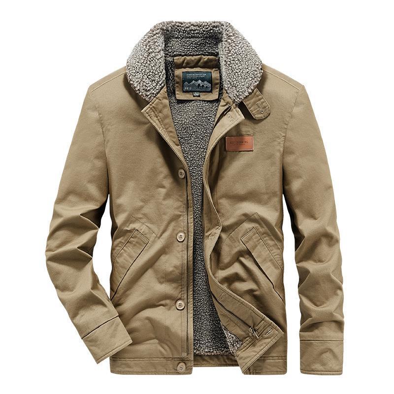 Herren Retro Lammwolle Baumwolle Jacke - Herbst/Winter Stil 6801