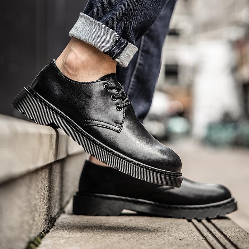 Pánské pracovní boty luxusní módní značky pro muže Kožené Celé černé Venkovní Odolné proti opotřebení Ležérní boty Módní Pánské Platformové Oxfords boty