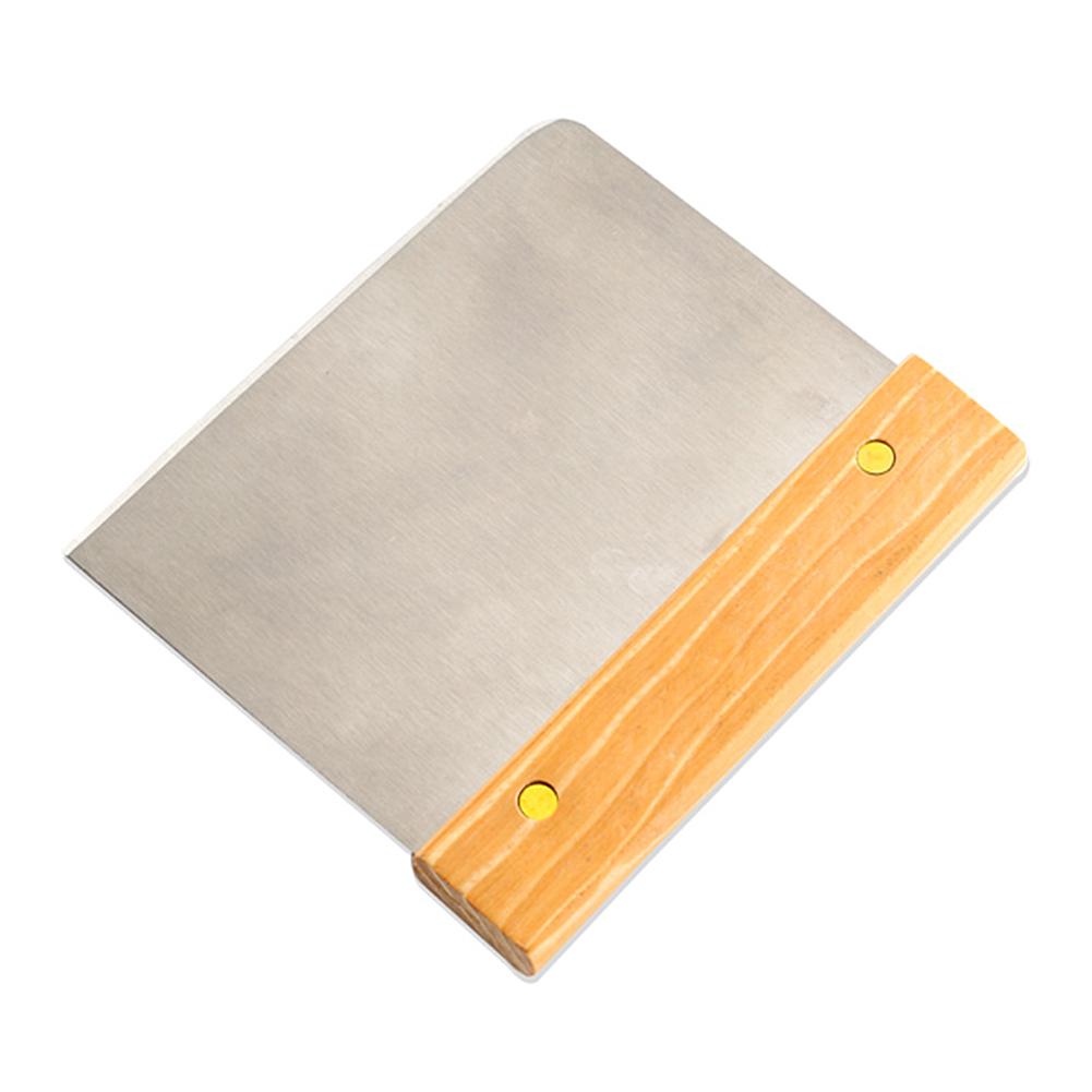 1Pc Kitchen Stainless Steel Scraper Baking Pastry Tools Wooden Handle Dough Scraper Cutter Kitchen Baking Cutting Tool