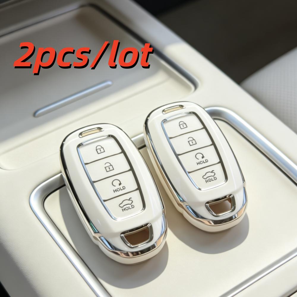 2pcs/lot Car Key Fob Case Cover for Hyundai Kona 2017 I30 Ix35 Solaris Azera ELANTRA GRANDEUR IG