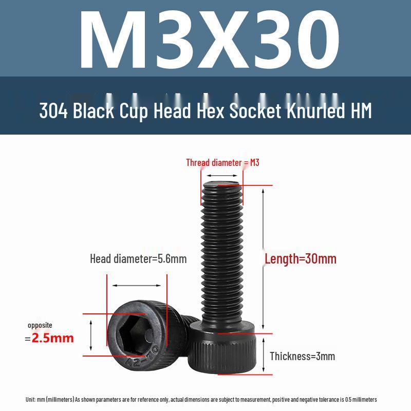 Yigu 304 Stainless Steel Hex Socket Cylindrical Head Screws: M2-M5 Bolts, M6-M12 Screws