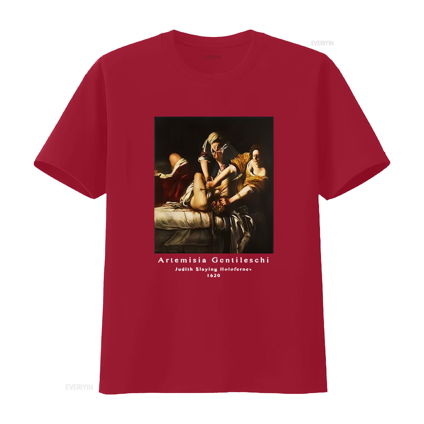 Artemisia Gentileschi Judith Slaying Holofernes T Shirt Top for Men and Women vintage Washed graphic Unisex S