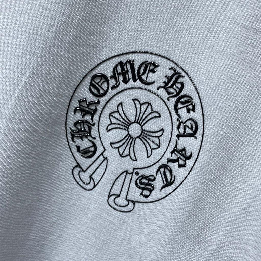 8702 CHROME HEARTS Summer New High Quality Cotton Round Neck Loose Large Size Men's and Women's T-shirt Couple T-shirt