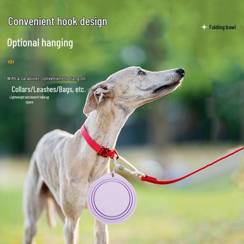 In-Stock Portable Silicone Pet Feeding Bowl - Food Grade, Foldable for Dogs & Cats.