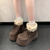 Winter Women Fur Snow Boots 2026 Chunky Platform Retro Warm Plush Cotton Shoes Fashion Non Slip Outdoor Ankle Boots Botas Mujer